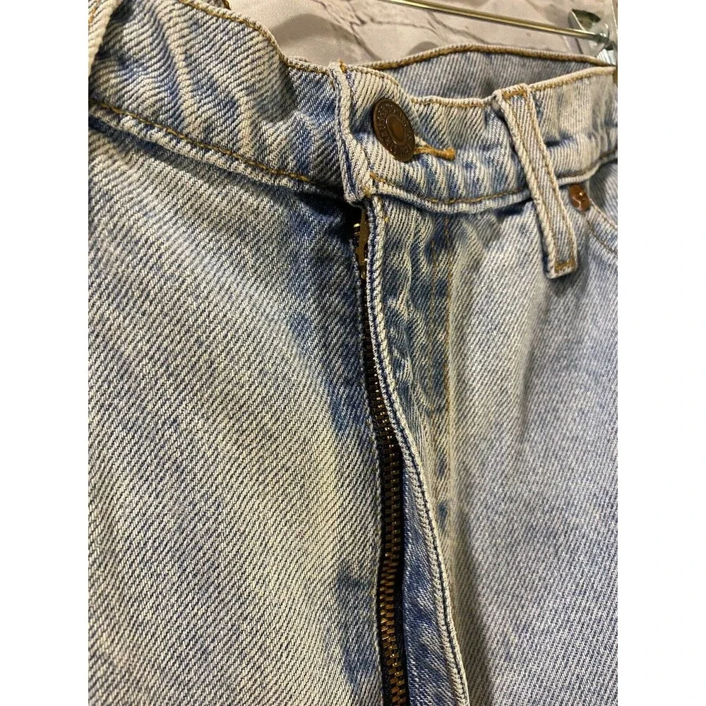 Levis 505 Regular Fit Light Wash Blue Denim Jeans 35x29 Orange Tab 1994 Vintage